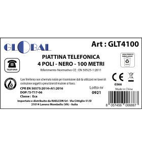CAVO TELEFONICO GECOL PIATTO 4/4 NERO MATASSA 100m